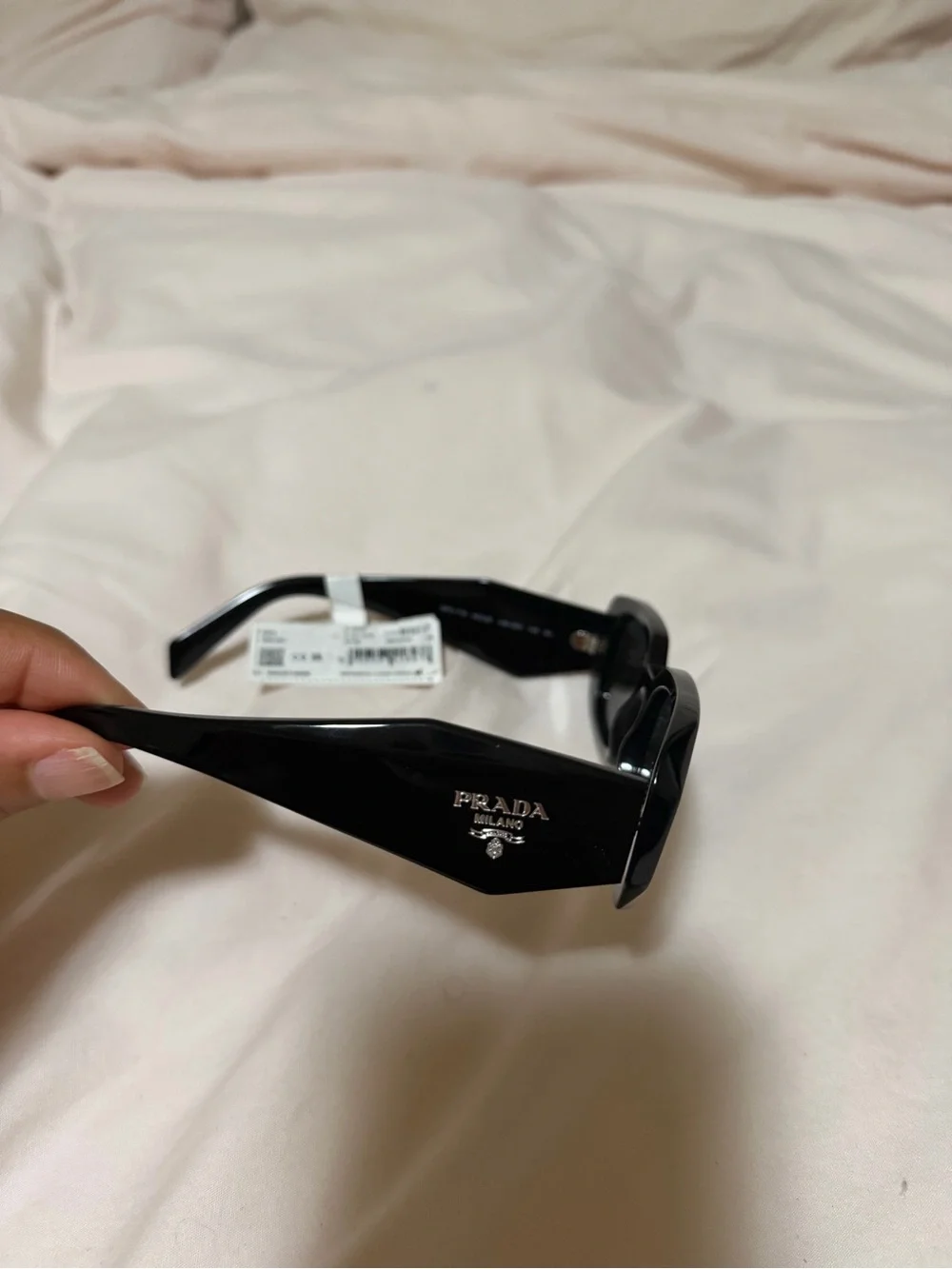 Prada Black Rectangular Symbole Sunglasses